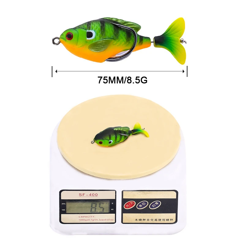 Señuelo de pesca giratorio con manivela, cebos blandos de superficie, cebo duro Artificial realista, aparejos de pesca de Lucio, 7,5 cm, 8,5g - imagen 3