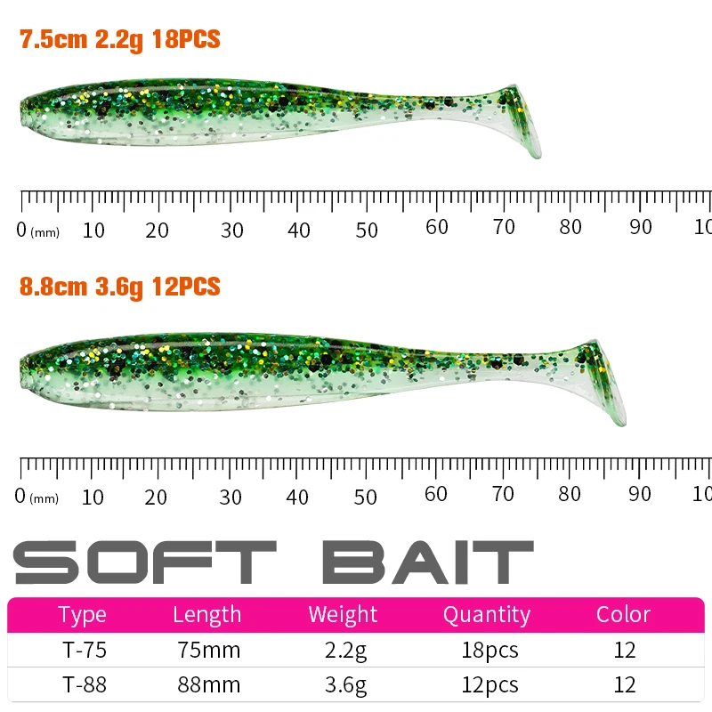 TSURINOYA 88mm 3,6g fácil brillo cebos blandos señuelo de pesca Wobblers pesca de carpa señuelos blandos cebos de plástico Artificial de silicona - imagen 2