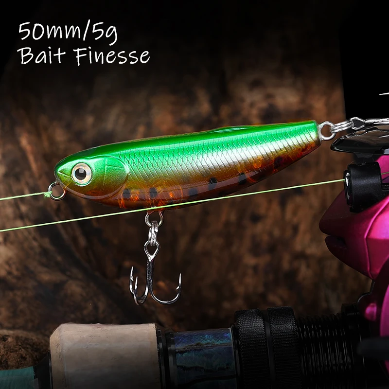TSURINOYA 50mm 5g señuelo de pesca tipo lápiz flotante DW62 Topwater cebo duro Artificial Lucio lubina trucha Jerkbait Wobbler señuelo - imagen 5
