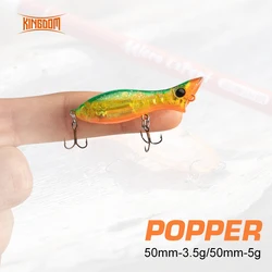 Kingdom PO-50 Popper Señuelos de Pesca hundimiento Popper 50mm 5g 3,5g Wobblers artificiales cebos para carpa lubina trucha aparejos de pesca