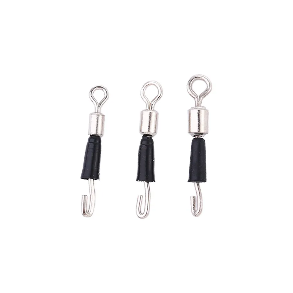 Gancho de pesca giratorio de rodamiento, conector rápido de anillos sólidos, línea de pesca, accesorios de pesca de carpa, 30/50 unids/lote - imagen 4