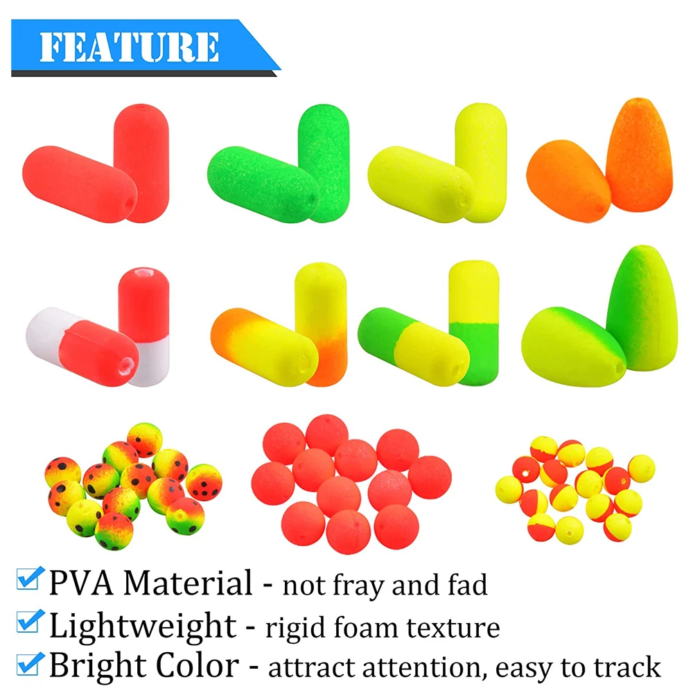 Flotadores de pesca de espuma, aparejos flotantes de Pompano, indicador de golpe, boya flotante de pesca con mosca, aparejos Bobber, 100 unids/lote - imagen 4