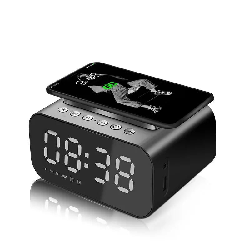 Reloj Despertador Digital Bluetooth con Radio FM y Carga Inalámbrica - imagen 5