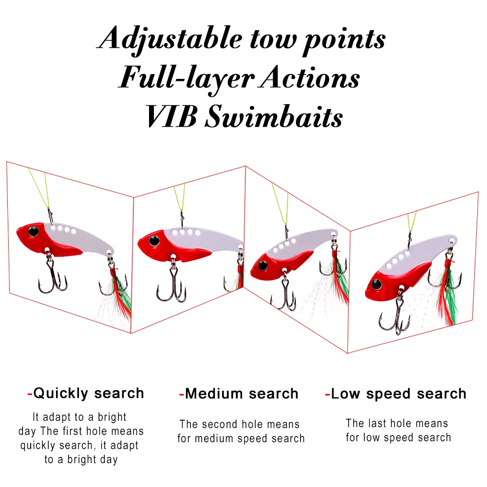 PRO BEROS-señuelo de pesca VIB, 40 unidades, 5,5 cm, 11g, aparejos de pesca, cuchara de Metal, cebo de arrastre, cebos duros giratorios, anzuelo triple - imagen 5