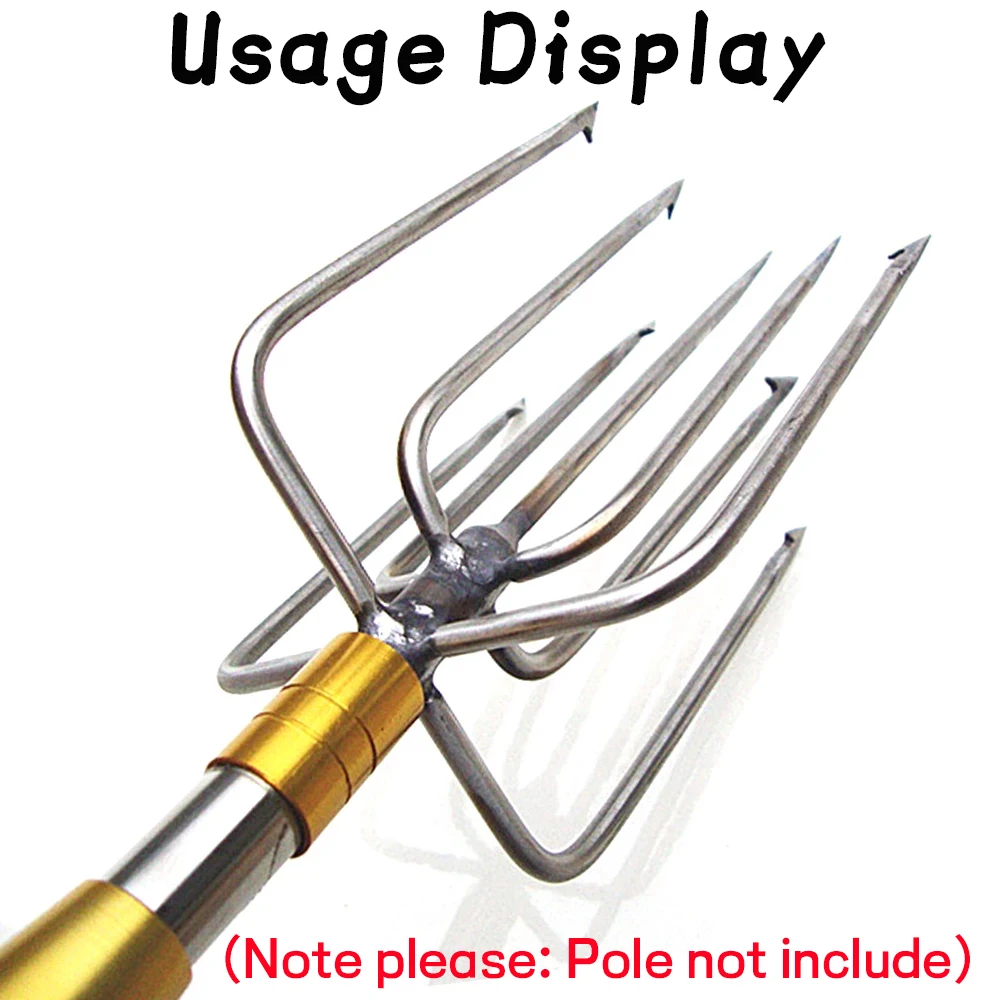 Cabezal de lanza de pesca de acero inoxidable, 9 puntas, hilo de 8mm, para pesca de invierno, anguila de Lucio, 1 unidad - imagen 3