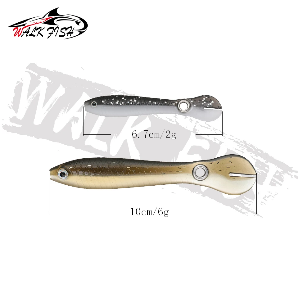 WALK FISH-Señuelos de Pesca biónicos, cebos de pesca de 5 piezas, 6,7 cm y 10cm, para natación, lubina, Swimbaits de simulación, señuelo suave - imagen 3