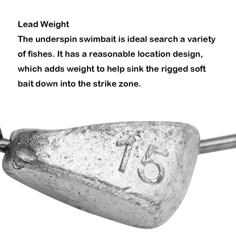 JOHNCOO-anzuelos de pesca con púas, señuelo suave de gusano afilado, anzuelo de pesca de lubina, cabeza plomada, 3,5g/5g/7g/10g/15g/21g - imagen 2