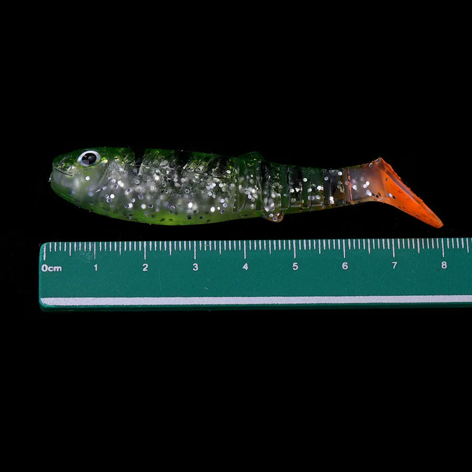 WALK FISH-señuelos artificiales blandos, cebos de pesca, cebo de silicona, cola en T, Wobblers, 80mm, 5,7G, lote de 4 unidades - imagen 3