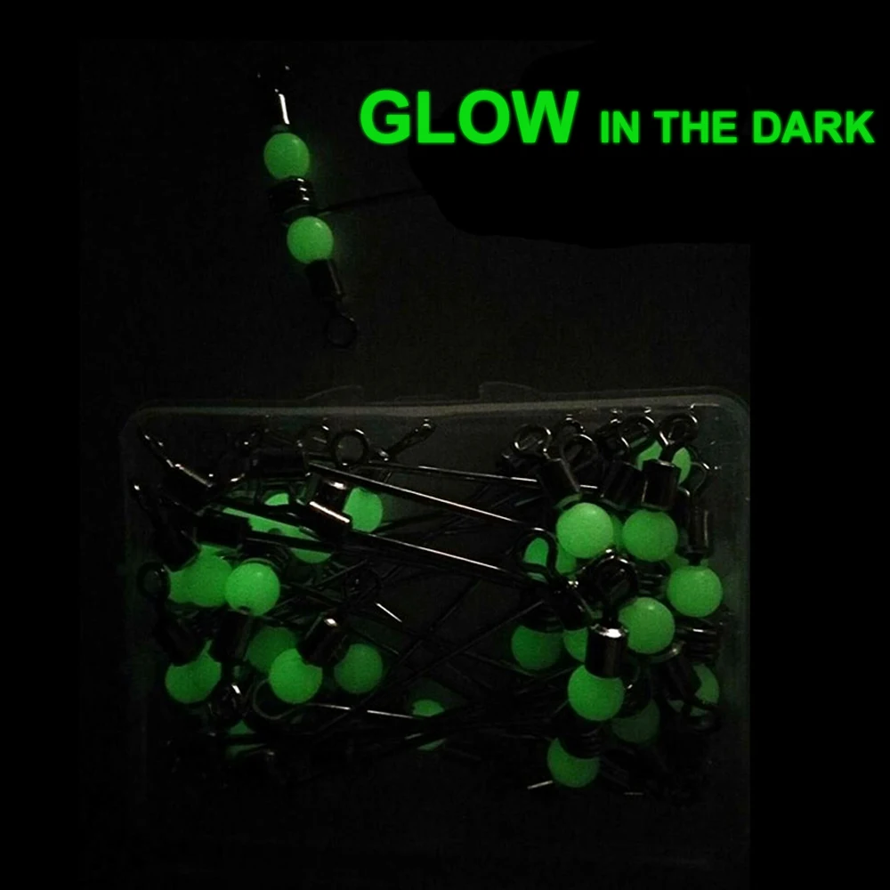 Bimoo 20 piezas cuentas luminosas/girantes/3 vías en forma de T brazos de alambre inoxidable aparejo de pesca rama equilibrio accesorios de aparejos de pesca - imagen 4