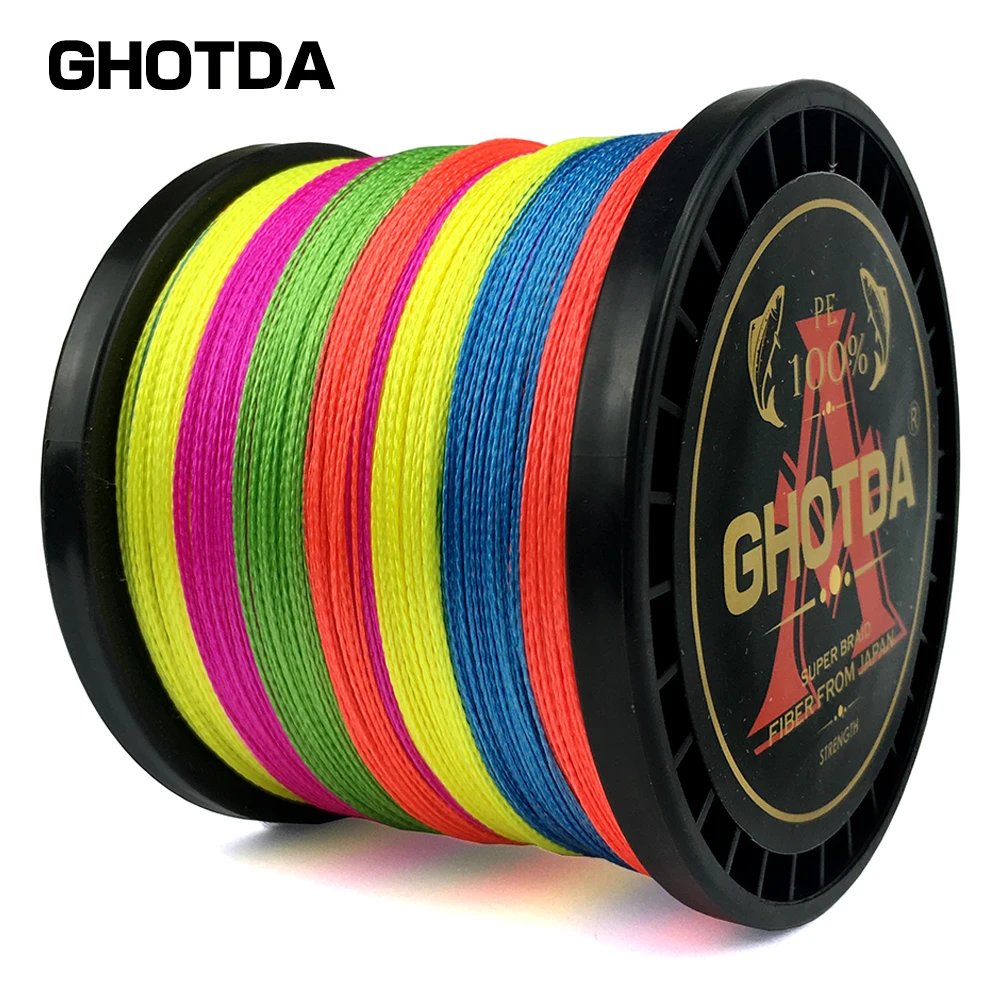 GHOTDA-sedal de pesca superfuerte Multicolor, 300M, 500M, 1000M, 8 hebras, 4 hebras, 10-80LB, PE trenzado, multifilamento - imagen 5