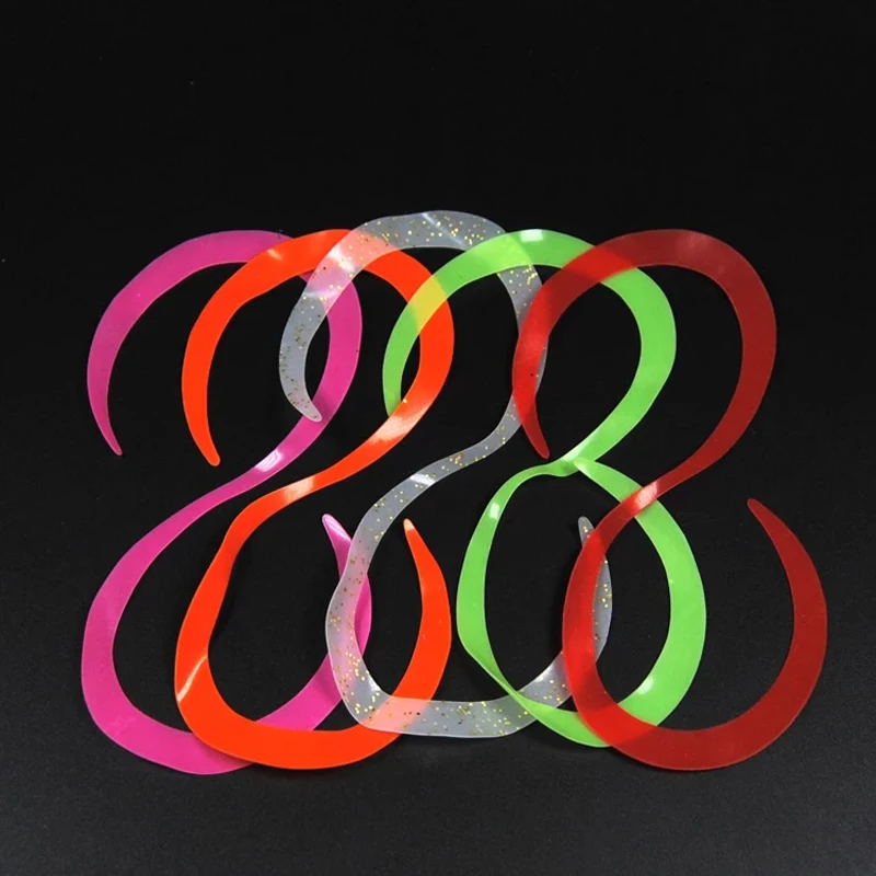 30 Uds. De cierres de falda de señuelo de silicona luminosos de varios colores, Spinnerbait integrado, Jig de goma Buzzbait, Material de señuelos - imagen 4