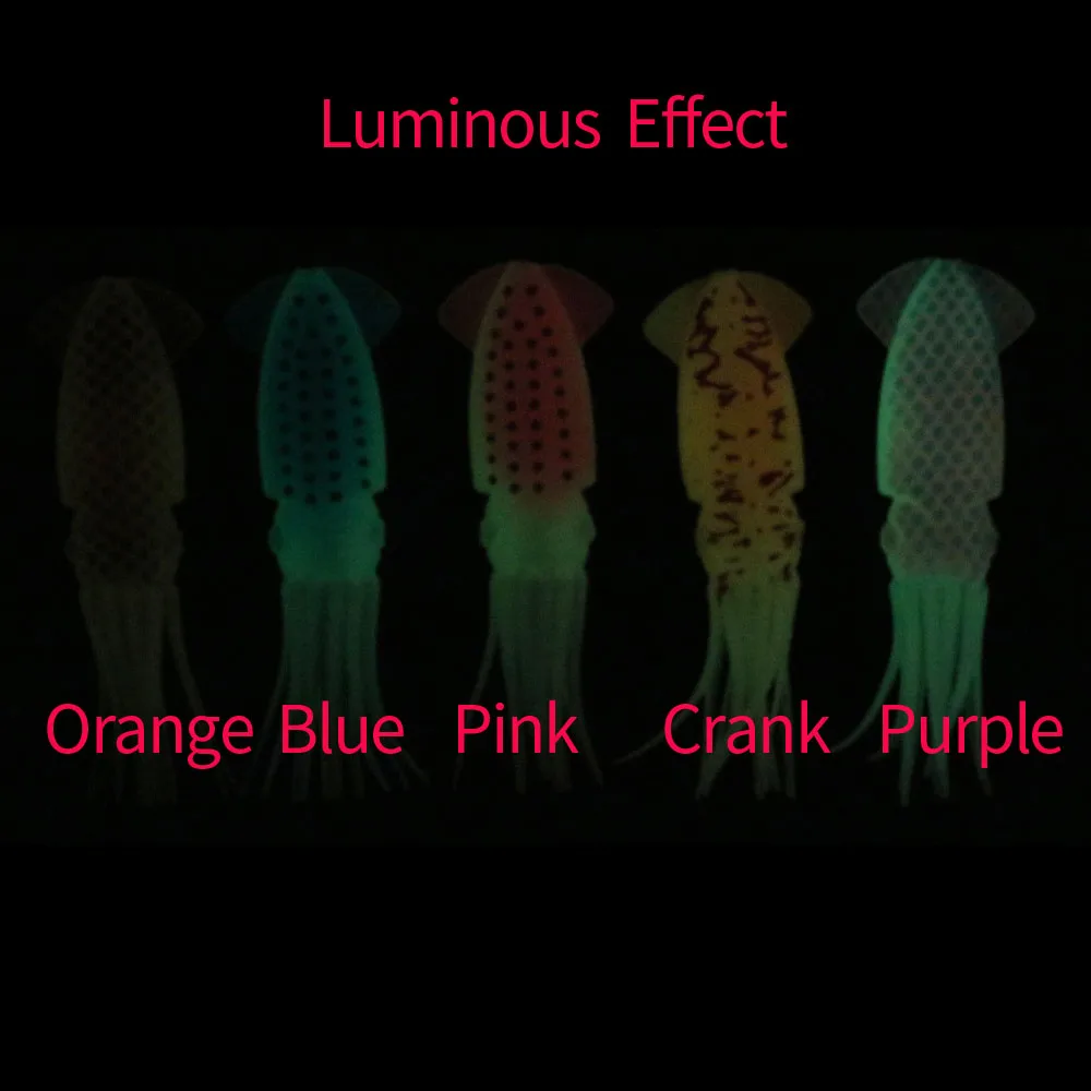 ¡Experimenta el fascinante brillo de estos juguetes de calamares luminiscentes en colores vibrantes!