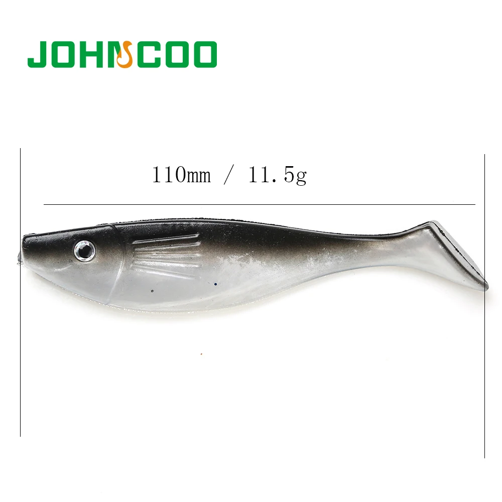 Señuelo de pesca de goma para Sábalo, cebo Artificial de 110mm, 11,5g, cabeza de plantilla, suave, 3 unidades por lote - imagen 2