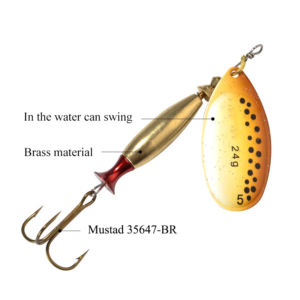 Señuelo de pesca con cebo giratorio de fundición larga, anzuelo triple, 18,2g, 23,5g, señuelo con cuchara de Metal, cebo duro, Wobblers artificiales para curricán, Lucio - imagen 4