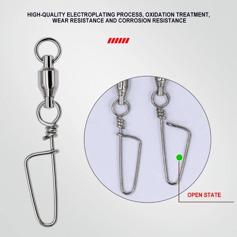 WALK FISH-rodamiento de bolas de acero inoxidable, 10 piezas, accesorios de pesca, broche giratorio 0-7 # - imagen 4