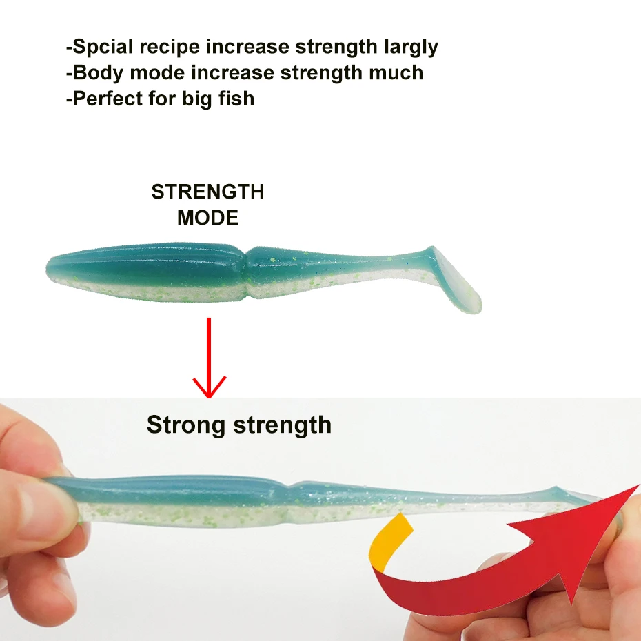 ESFISHING-señuelo de Pesca de Lucio, 100mm, 125mm, 155mm, 200mm, fácil brillo, calidad, cebo de silicona para Pesca, Leurre Souple, señuelo suave - imagen 4