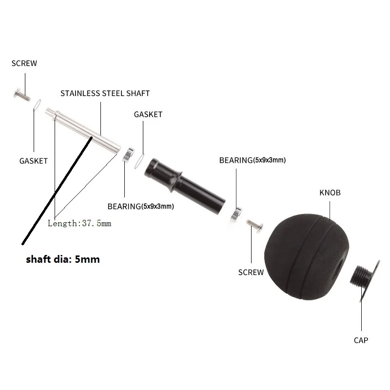 Kawa mango de pesca perilla EVA para rueda giratoria 4000-10000 tipo perilla diámetro 39mm con 2 uds rodamientos tamaño 5*9*3mm peso 22,6g - imagen 4