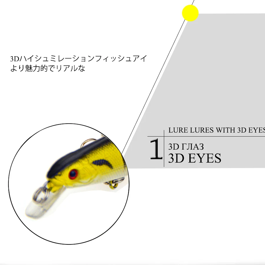 Wobblers-SEÑUELOS DE PESCA DE pececillos, 1 piezas, cebo falso para pesca de trucha, carpa, Lucio Artificial, señuelos duros de superficie - imagen 4