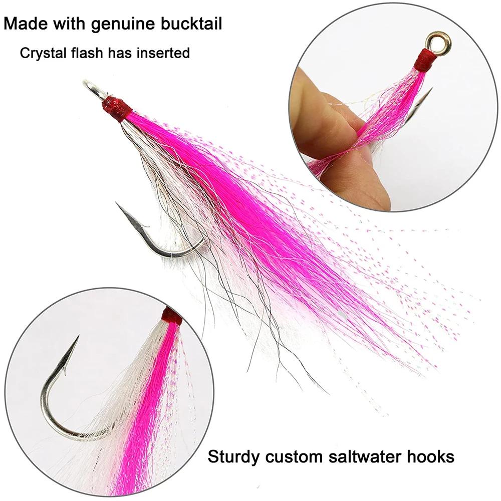 Anzuelos de pesca con anillos divididos, Señuelos de Pesca de agua salada, cebo Artificial, juego de anzuelos de pesca de acero inoxidable, 32 unids/lote por caja - imagen 4