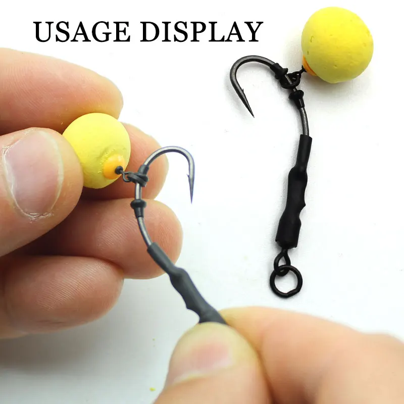 Boilie-tornillo de clavija con anillo giratorio para equipo de pesca de carpa, accesorio de aparejo con Terminal de aparejo Chod, con anillo giratorio, 20 Uds. - imagen 5