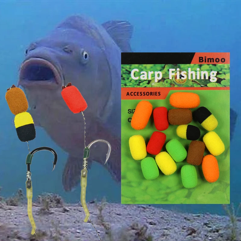 15 unids/pack cebos para peces señuelo 8mm Zig Rig espuma cilindro carpa pesca cebo espuma Boilie Pop Ups gancho marrón rojo Terminal aparejos - imagen 3