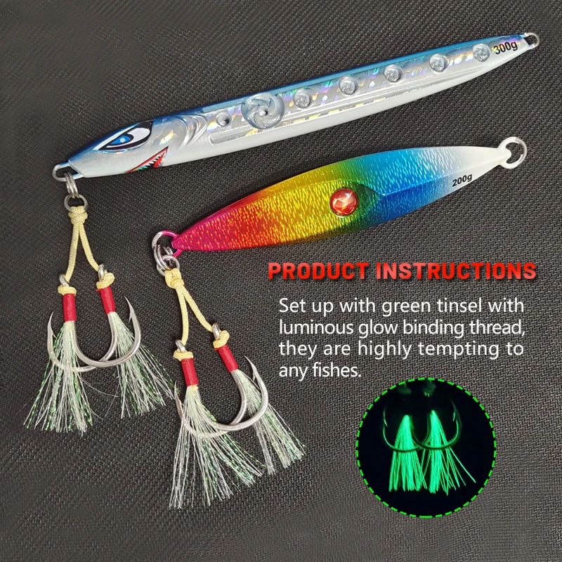 OBSESSION-anzuelos de doble asistencia de acero inoxidable para Jigging, accesorios para señuelos de agua salada, línea Kevlar, KH003, 1/0, 2/0, 3/0, 4/0, 5/0 - imagen 3