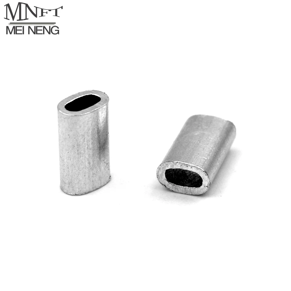 MNFT 120 Uds conectores de tubo de alambre de pesca 6 tamaños línea de pesca de acero inoxidable mezclado manga de engarzado de aluminio tubo de aluminio