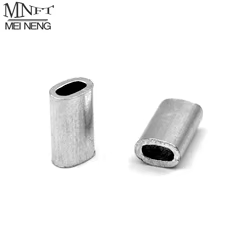 MNFT 120 Uds conectores de tubo de alambre de pesca 6 tamaños línea de pesca de acero inoxidable mezclado manga de engarzado de aluminio tubo de aluminio