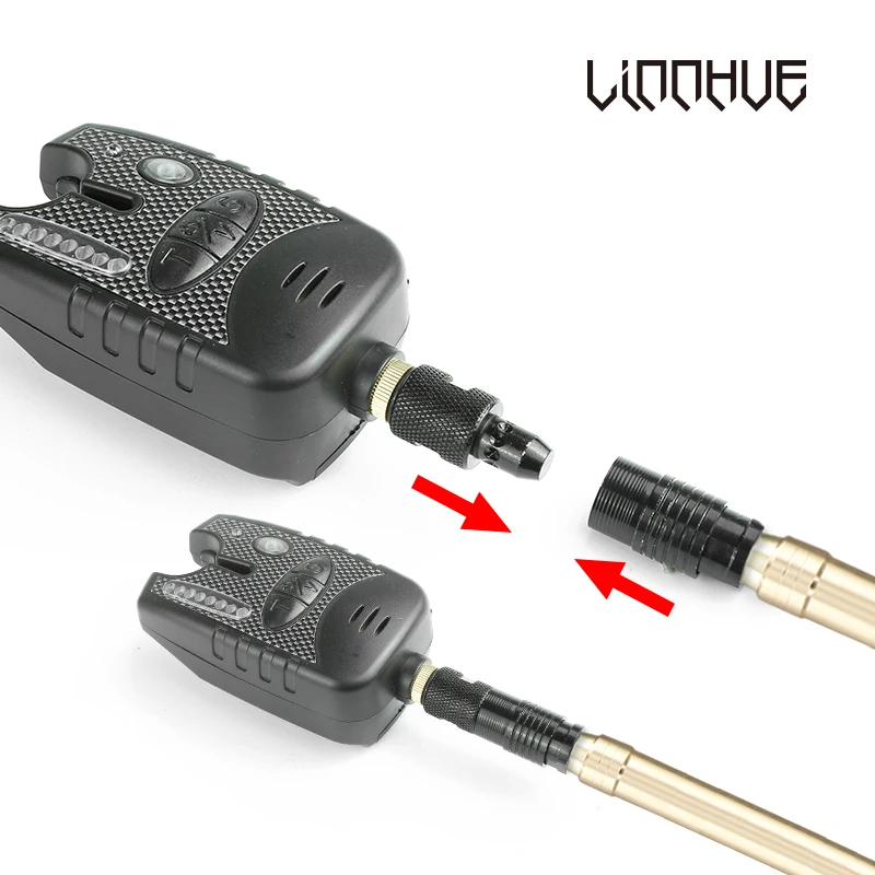 LINNHUE-conector de alarma de mordida, soporte de caña, accesorios de pesca, adaptador de liberación rápida de aleación de aluminio, 1 ud. - imagen 4