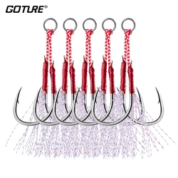 Goture Anzuelos Dobles de Acero - Ganchos para Cuchara con Plumas