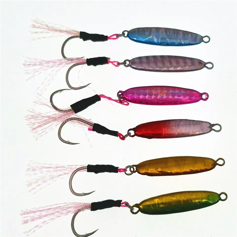 Micro JIG cebo de pesca en forma de Rockfishing, cebo con un solo gancho, señuelo Artificial Isca, señuelo de Microjig Jigging, 6 unidades por lote - imagen 2
