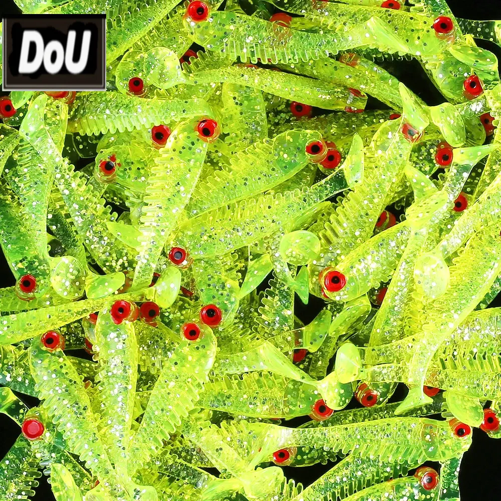 Señuelo suave para gusanos de silicona, cebo Artificial para pesca en el mar, Swimbait, 60 unids/lote, 5cm, 1,3g - imagen 4