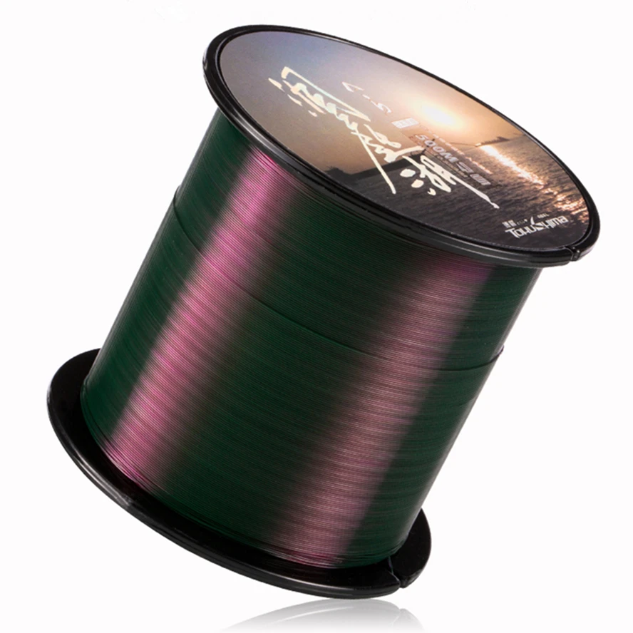 Hilo de pesca de nailon monocromático, Material de monofilamento de agua dulce, hilo superduradero de invierno, 500M - imagen 2