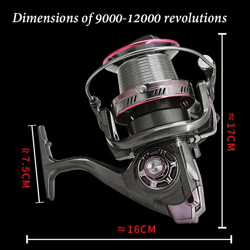 Carrete de pesca giratorio de metal, herramienta de rueda de poste de mar, serie line cup, 1 pieza, 1000-12000 - imagen 5