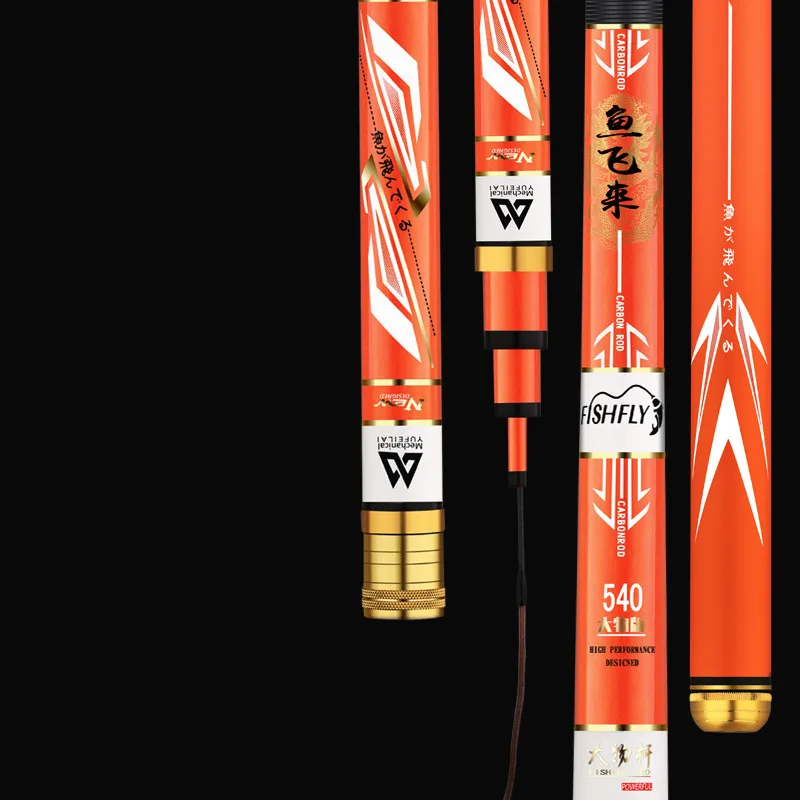 Caña De pescar telescópica superdura, accesorio De Pesca De 3,6 m-10,0 m, 12H, Olta, De fibra De carbono, para peces De esturión, negra - imagen 2