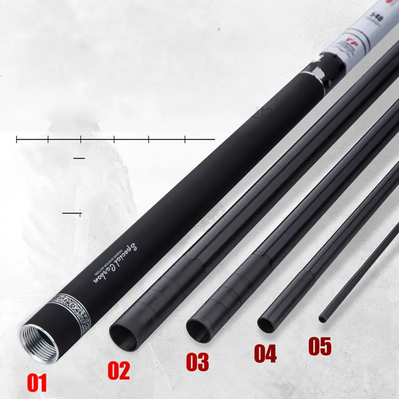 Caña de pescar telescópica de secciones largas, caña de pescar de fibra de carbono, superdura, para carpa, cuñas, Olta, 3,6/4,5/5,4/6,3/7,2 m, caña de pescar de Taiwán - imagen 3
