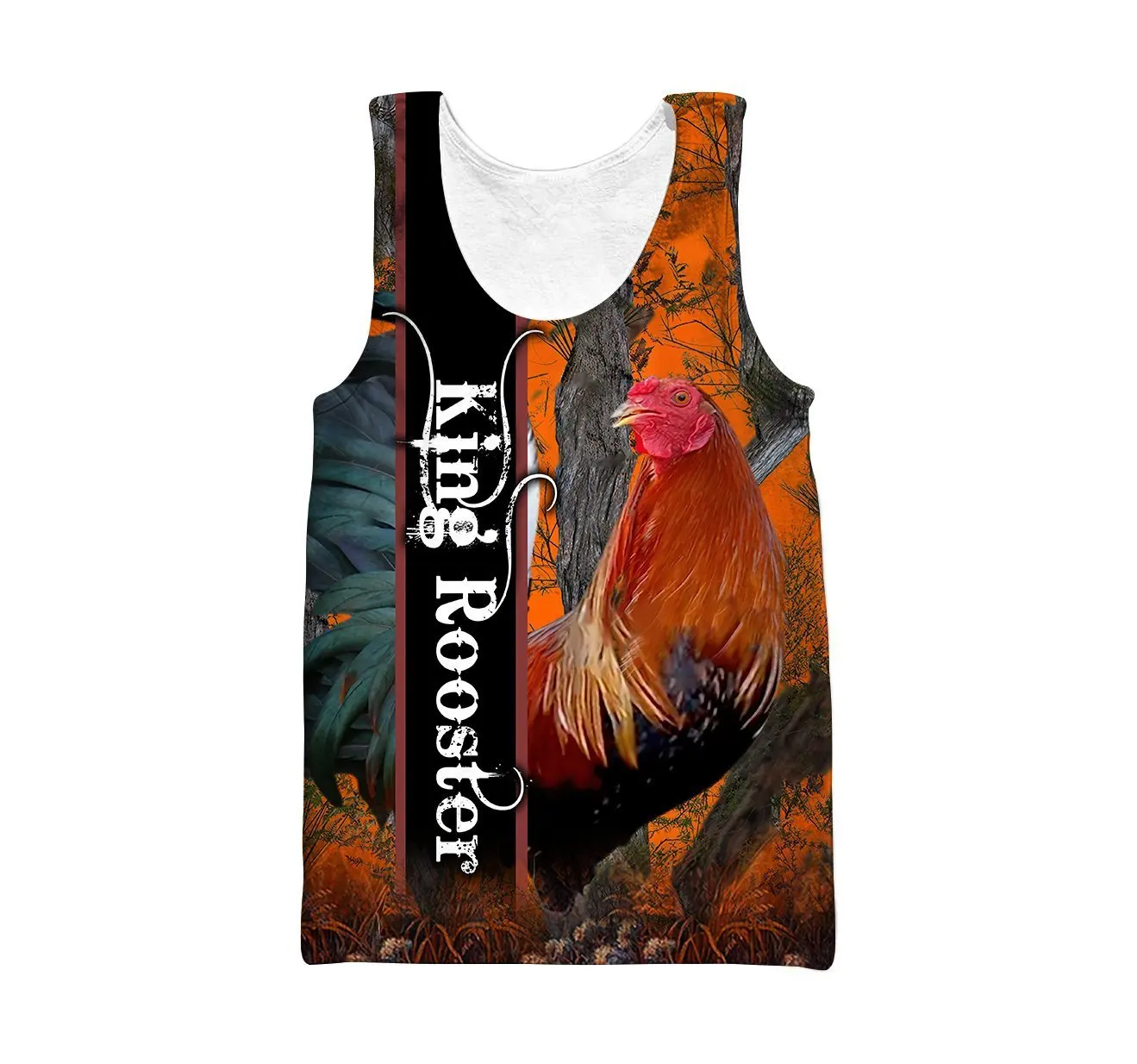 Hermosa caza de gallo, chaleco con estampado 3D para hombre, camiseta sin mangas de moda Harajuku, ropa de calle de verano, camiseta sin mangas Unisex BX009 - imagen 5