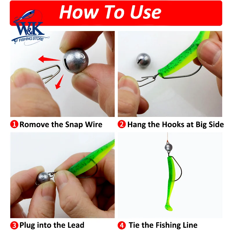 Texas Rig plomo para señuelo de pesca que se hunde con broche rápido, plantilla de plomo de señuelo suave, anzuelo de gusano ponderado, 28g, 21g, 14g, 12g, 10g, 7g, 5g, 3g - imagen 4