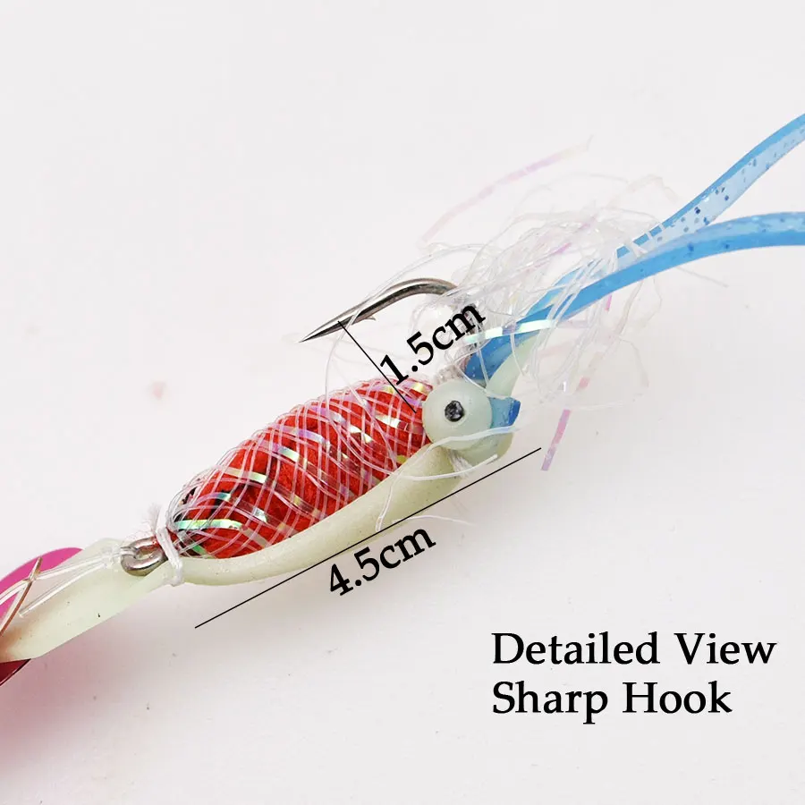 Sabiki-Señuelos de Pesca, cebos artificiales de gusano con ganchos de 3 brazos, gancho de cuerda, señuelo luminoso wobbler - imagen 3