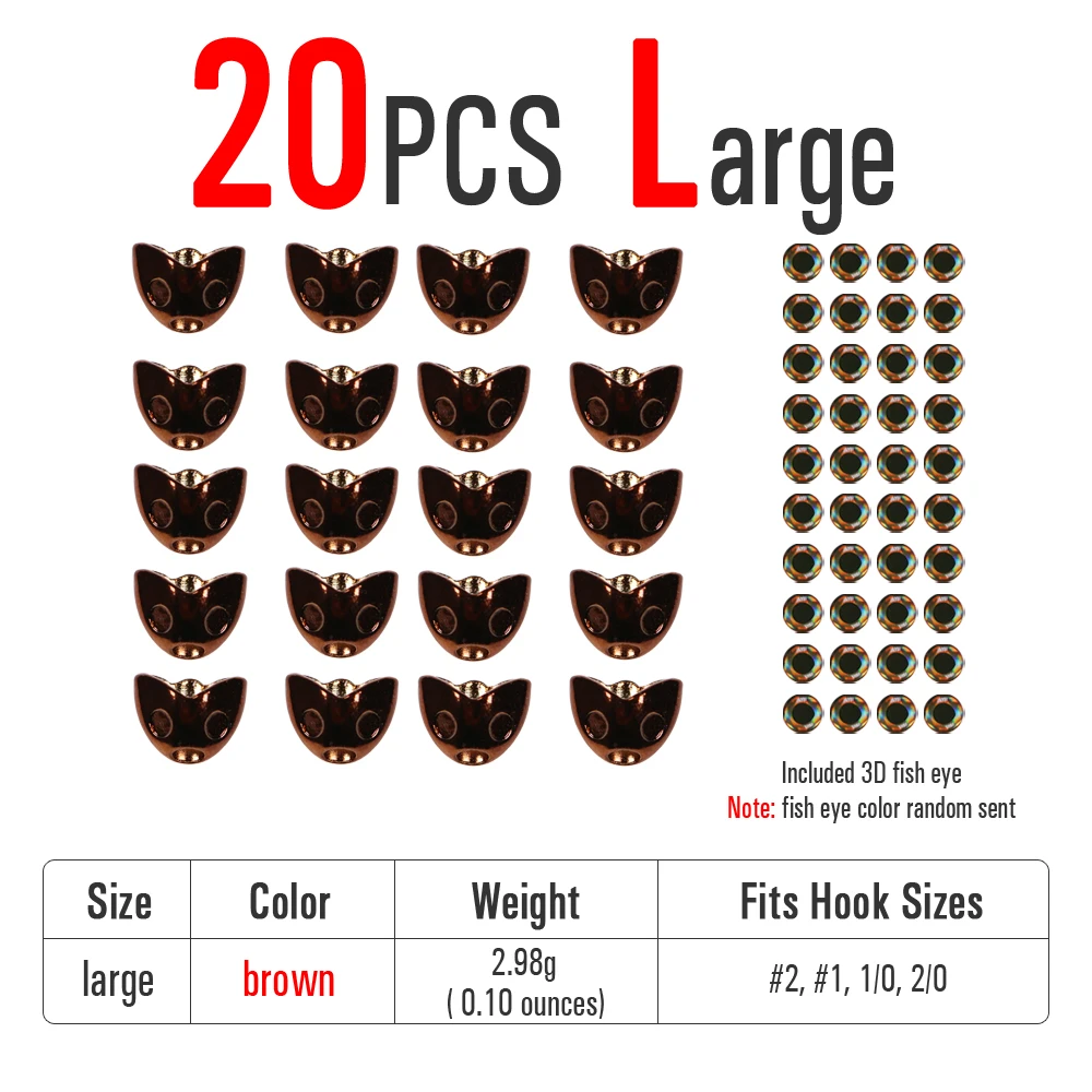 20pcs Large Brown