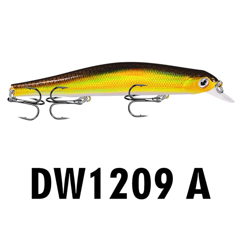 Señuelo de pesca de pececillos Wobblers, 125mm, 17,5g, láser, Artificial, manivela de plástico, 3D, ojos naturales, Crankbait, equipo de pesca, 1 ud. - imagen 2