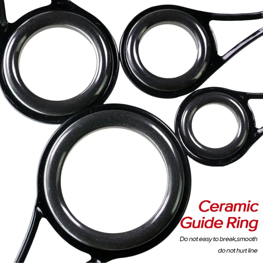 THKFISH 75 piezas Kit de reparación de guías de caña de pescar # 6- # 30 anillos para caña de pescar, herramientas de construcción, juego de reemplazo de guía para caña de pescar - imagen 3