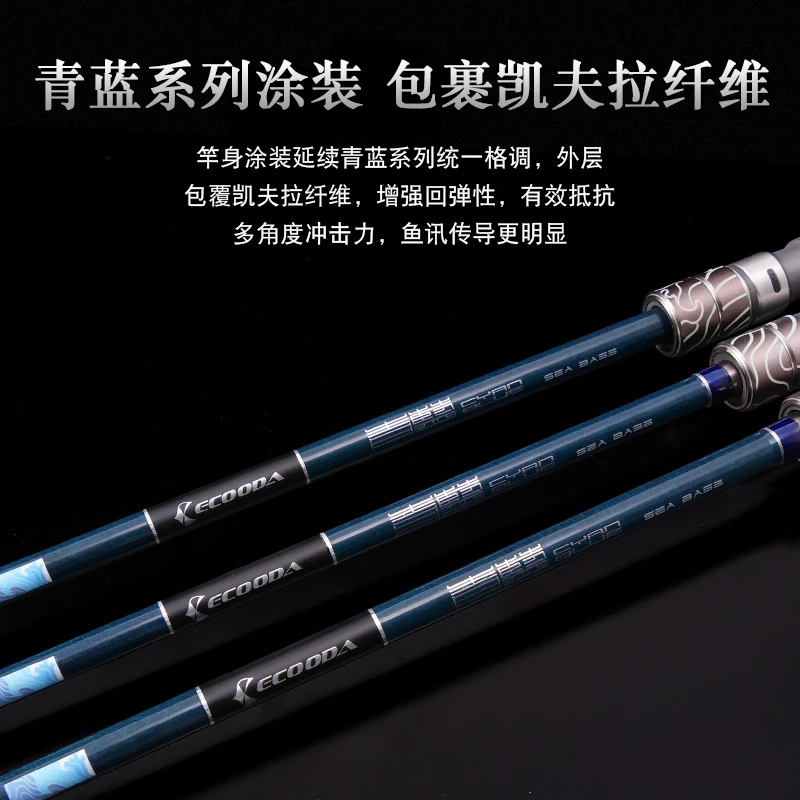 ECOODA-caña de pescar con señuelo ECBB, 2,1 m/2,4 m M/MH/H, anillos guía Fuji A, caña de fundición giratoria, peso del señuelo 8-60g, PE1-5 - imagen 4