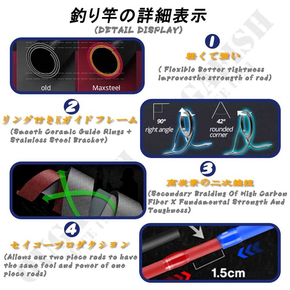 Caña de pescar giratoria, peso 35-100g, señuelos de tres secciones superduros Xh, Canne A Peche, Carbonne, Accesorios, equipos de Mar - imagen 5