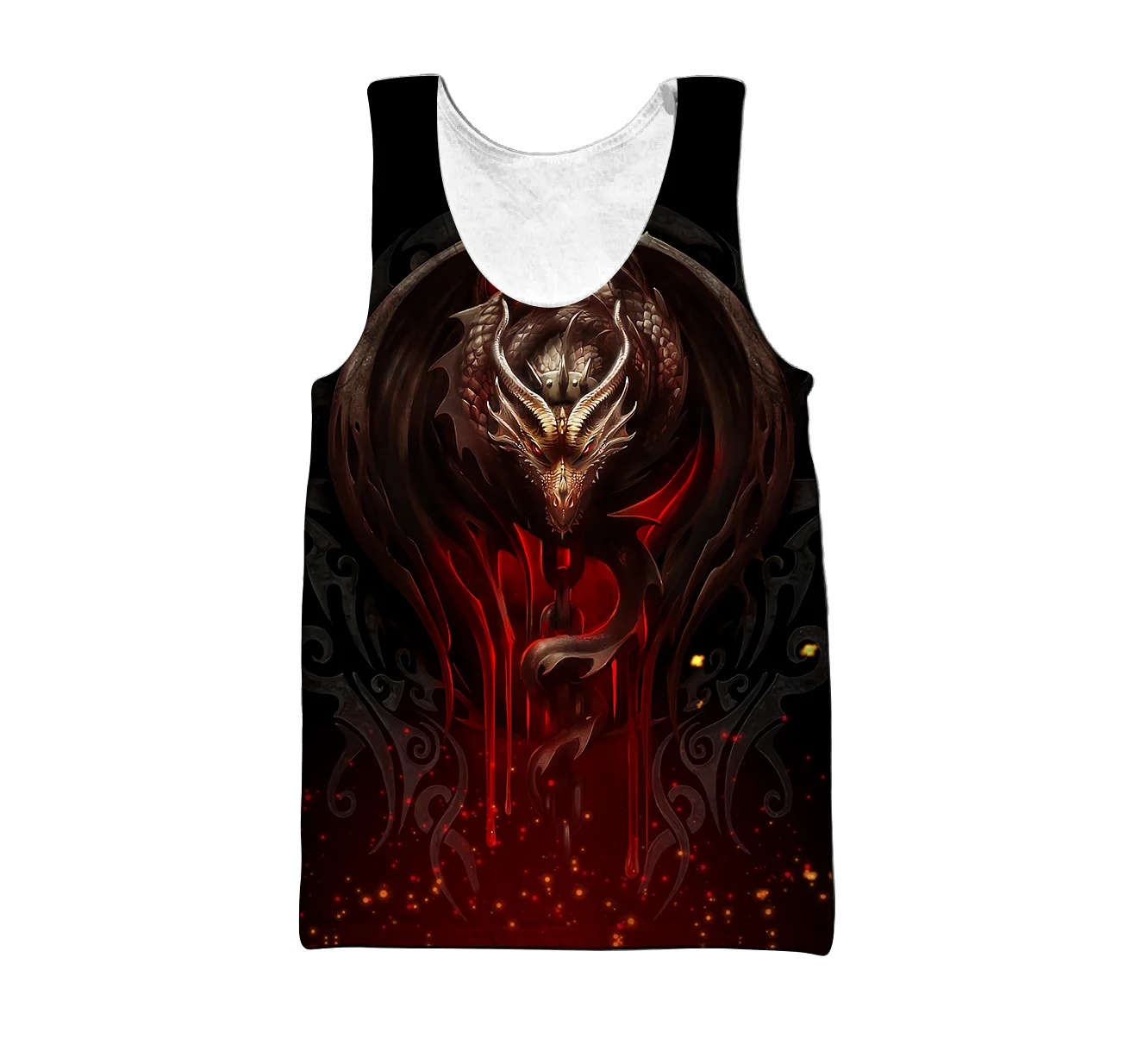Camiseta sin mangas dragón fuego 3D – Chaleco moda urbana hombre - imagen 2