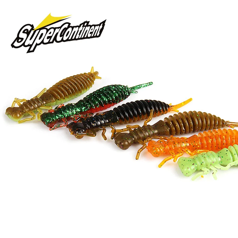 Señuelos blandos de Larva, 50mm, 62mm, 85mm, Señuelos artificiales de pesca de silicona para lubina, Lucio, Minnow, Swimbait, Jigging, cebos de plástico, gusano, novedad de 2019 - imagen 2