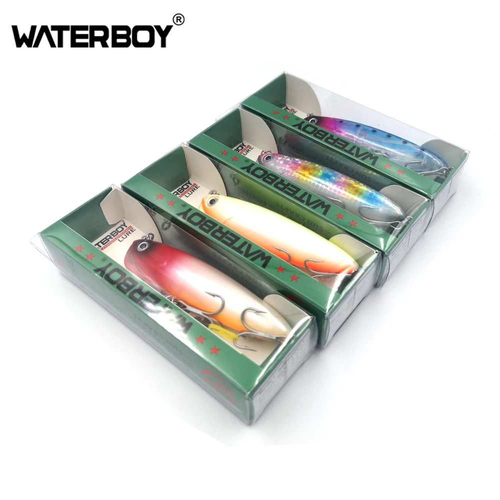 WATERBOY-cebo de pesca de lápiz de 12 colores, 9cm, 18g, señuelo duro de hundimiento lento de fábrica, producto de alta calidad con gancho de mostaza - imagen 2