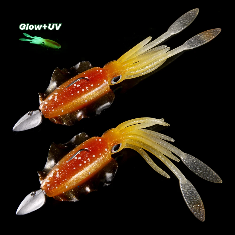 Señuelo calamar UV luminoso – Cebo blando Wobble para pesca marina - imagen 3