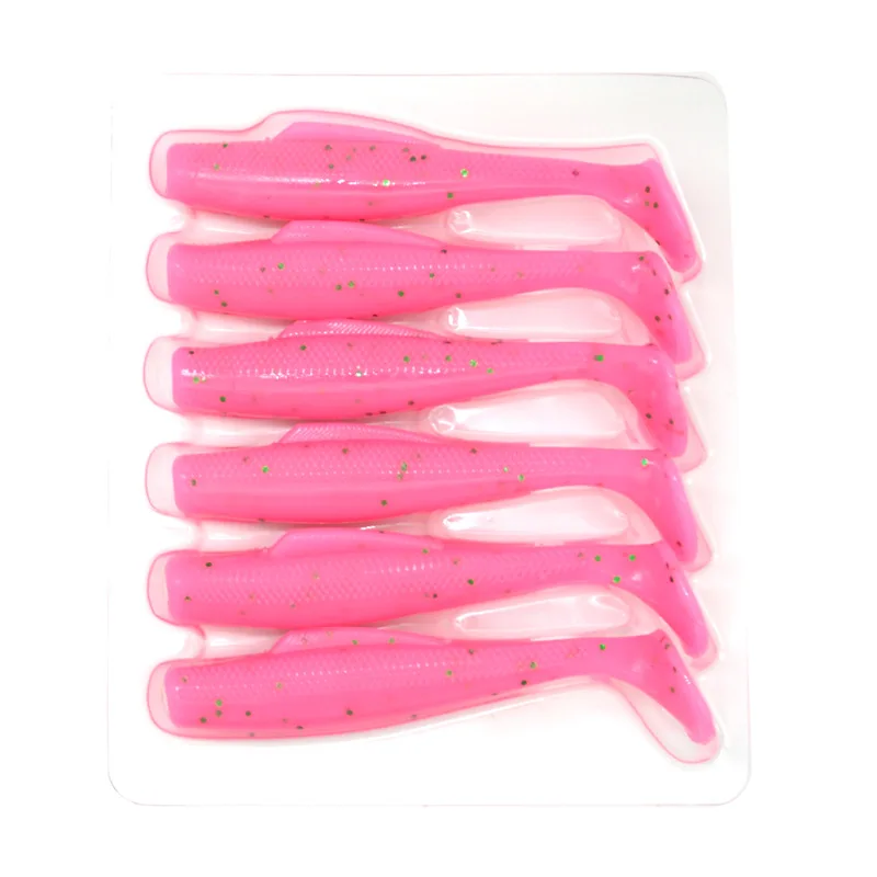Señuelo de pesca súper suave, cebo sin cabeza, cola en T, 8,5 cm/8g, señuelos artificiales de gusano, lote de 6 piezas en oferta - imagen 5