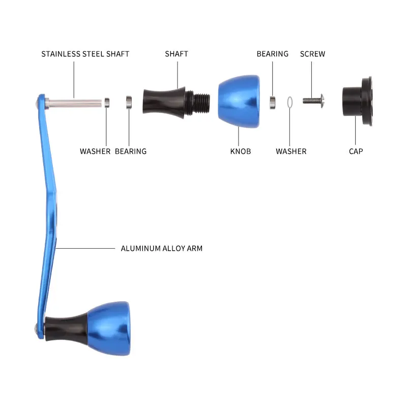 Kawa-mango de carrete de pesca con perilla de aleación de aluminio para carrete de Baitcasting, tamaño de agujero de 8x5/7x4mm, longitud de 120 MM, carrete de pesca DIY, 1 unidad - imagen 4